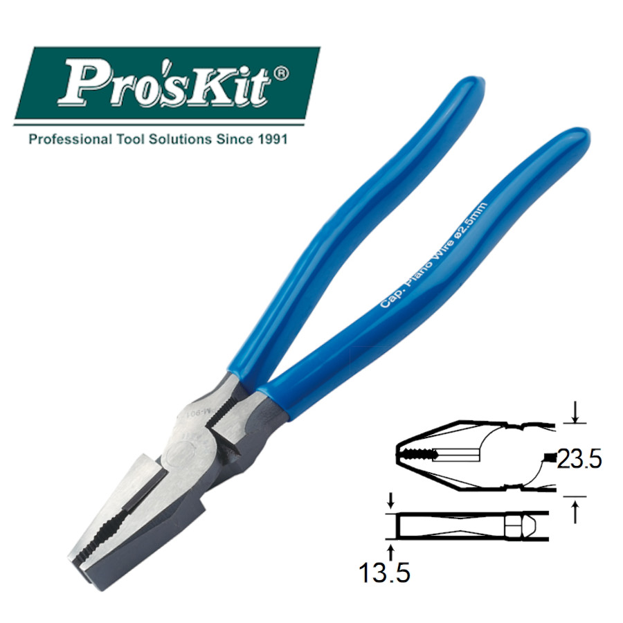 PM-901 Пассатижи (струна до 2.5мм, 215мм) Pro'sKit