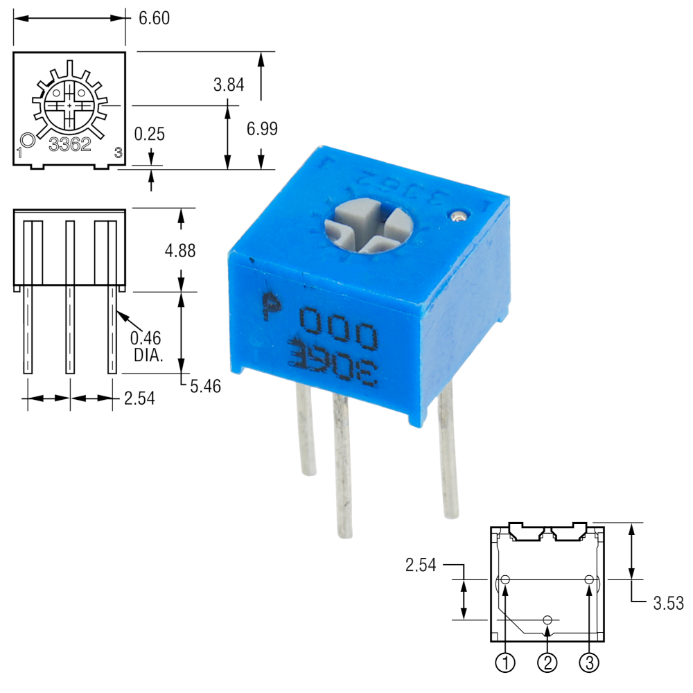 3362P-1-502 5 кОм Резистор подстроечный