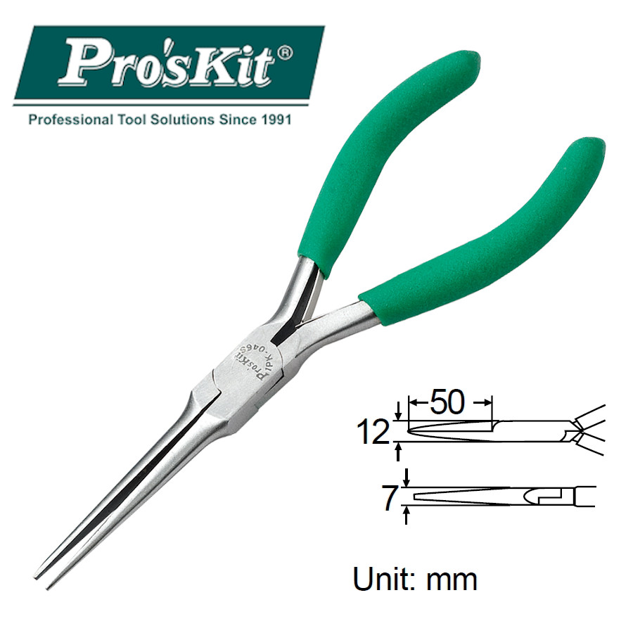 1PK-046S Pro'sKit Длинногубцы скругленные (150мм)