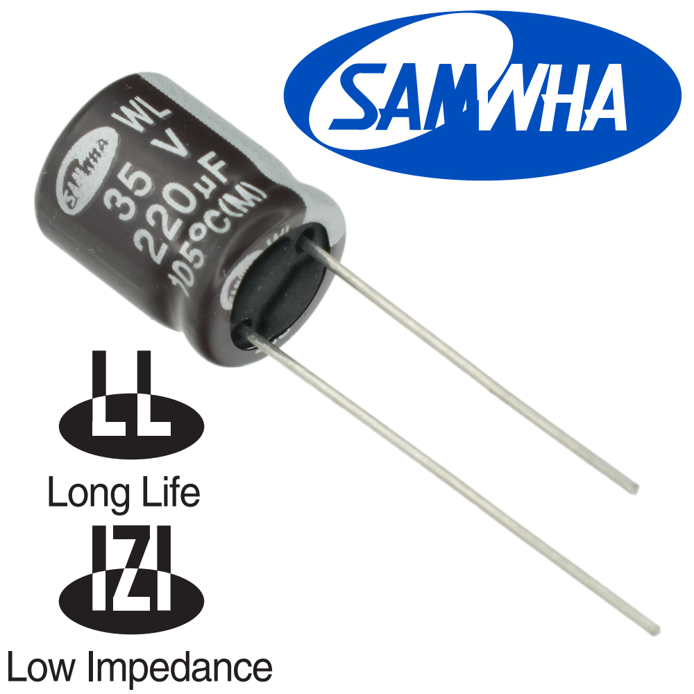 220мкФ 35В (10х12,5) WL (5000ч.) (low imp.) Конденсатор электролитический