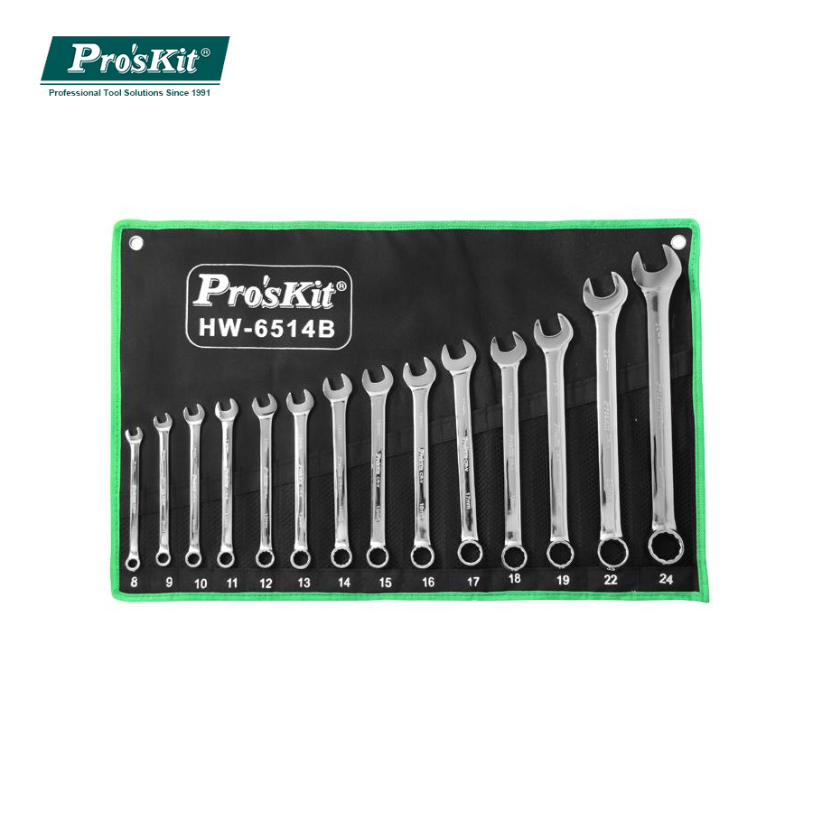 HW-6514B Pro'sKit Набор ключей гаечных рожковых/накидных (14 шт.)