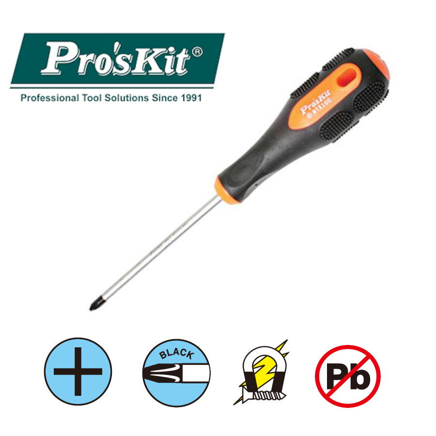 9SD-210B Pro'sKit Отвертка ручная (+#1 5x100мм) Pro-Soft