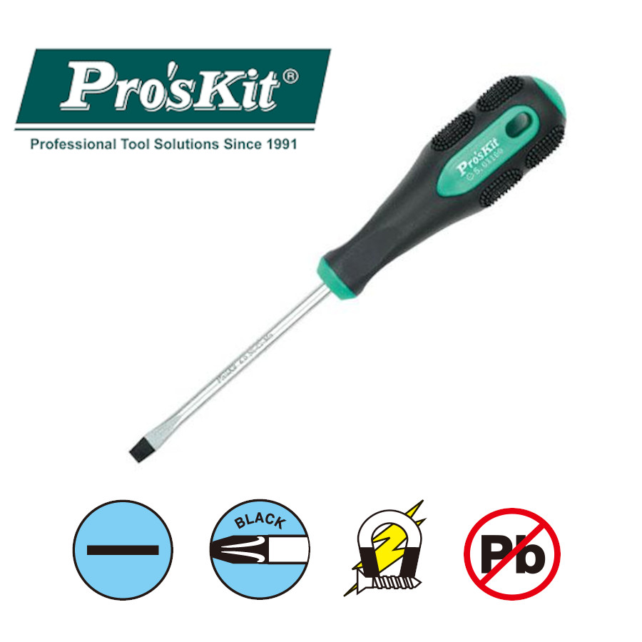 9SD-210A Pro'sKit Отвертка ручная (-5 5x100мм) Pro-Soft