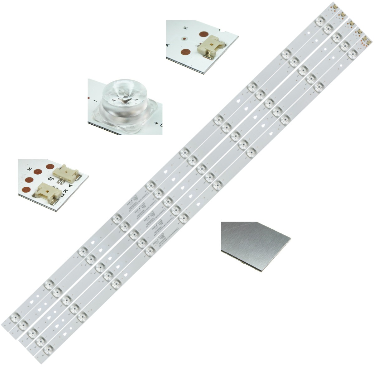 Светодиодная планка для подсветки ЖК панелей LED43D10 (комплект 4 планки A и одна планка B по 854 мм