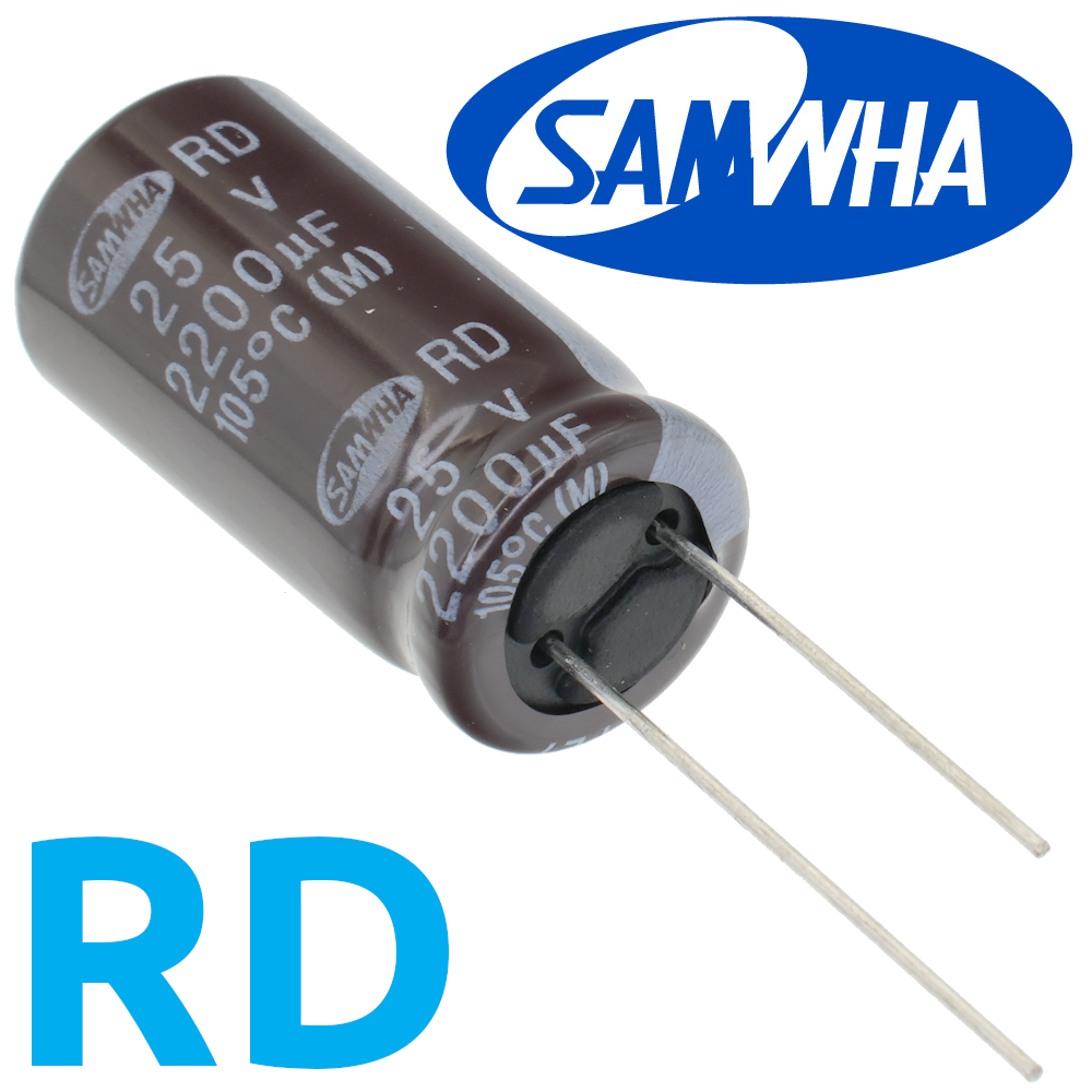 2200мкФ 25В (12,5x25) RD-105C Конденсатор электролитический