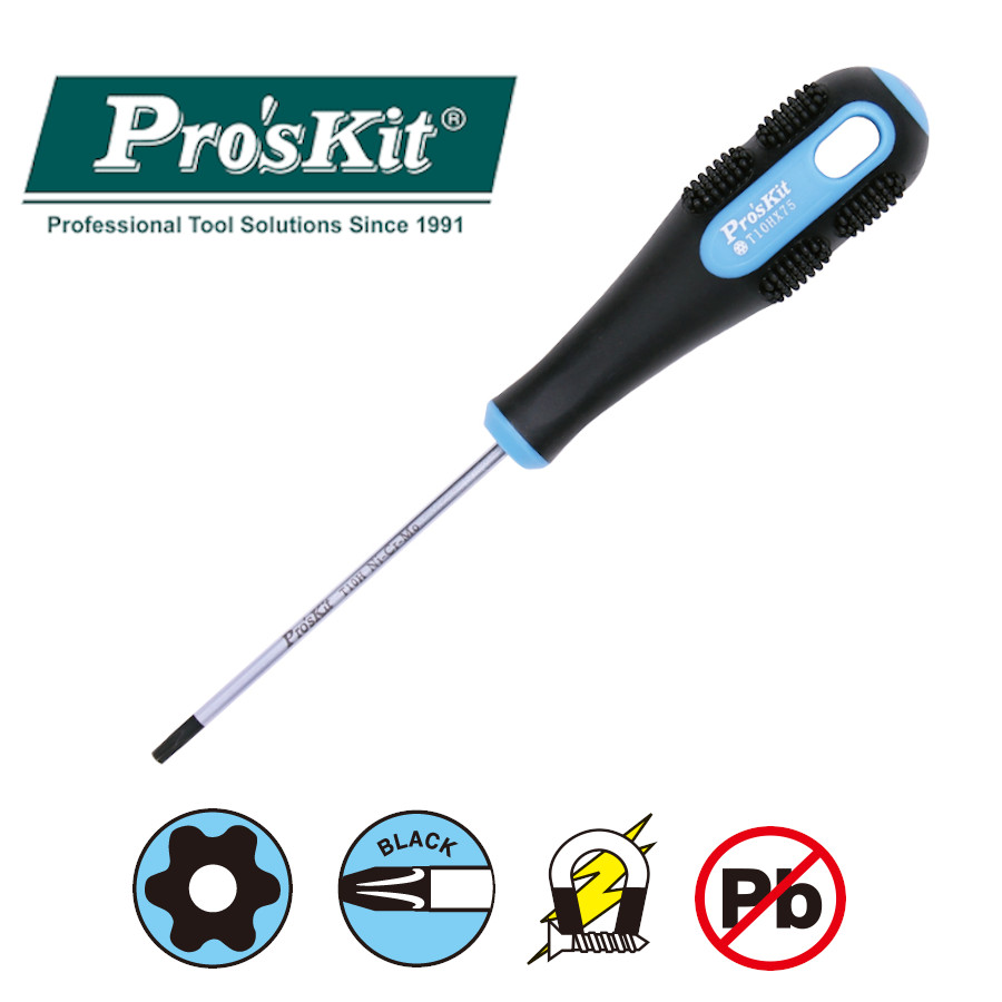9SD-200-T10H Pro'sKit Отвертка ручная (T10H 3,0х75мм) Pro-Soft