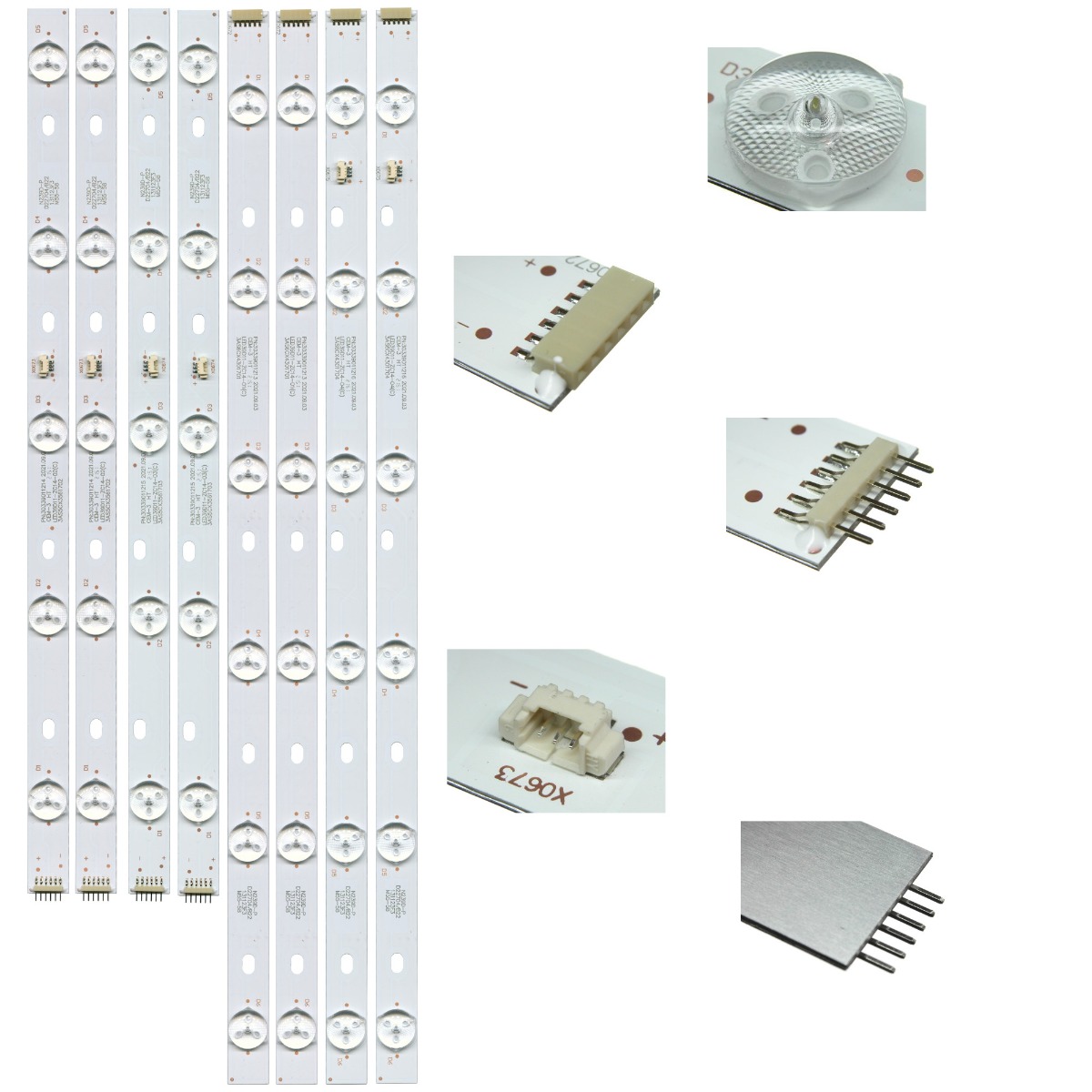 Светодиодная планка для подсветки ЖК панелей LED39D11-ZC14 (комплект 4 планки по 785 мм, 11 линз)