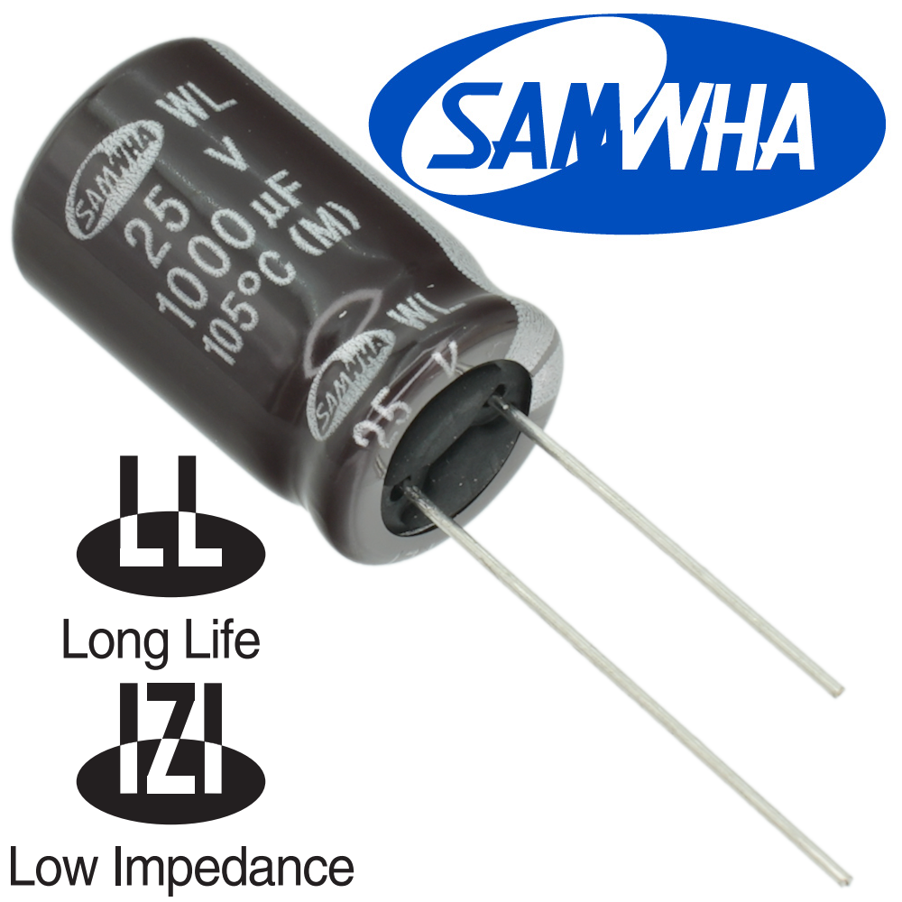 1000мкФ 25В (12,5x20) WL (5000ч.) (low imp.) Конденсатор электролитический