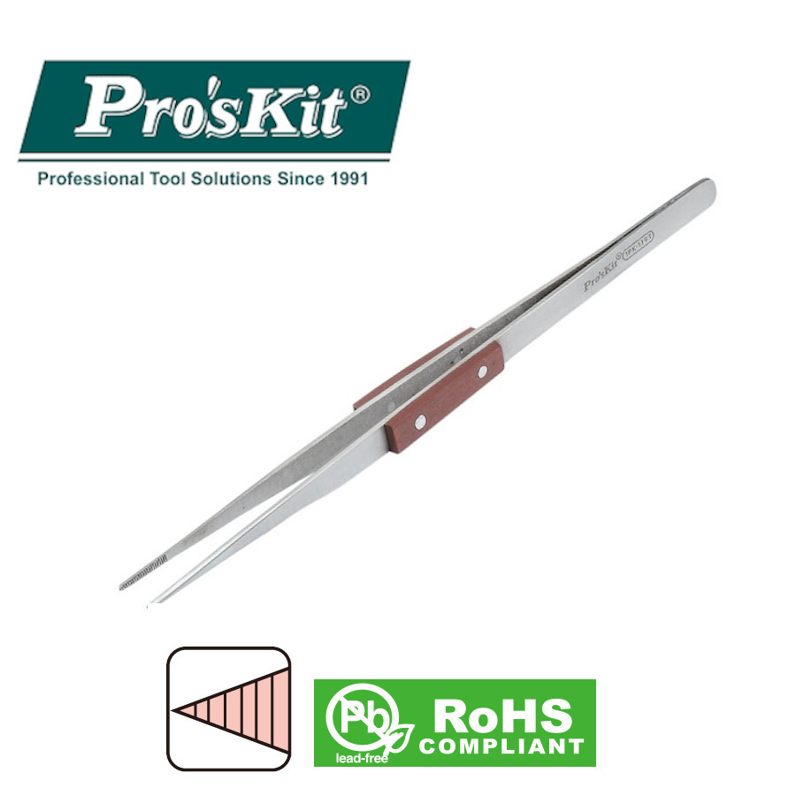 1PK-119T Pro'sKit Пинцет прямой (50/200мм)