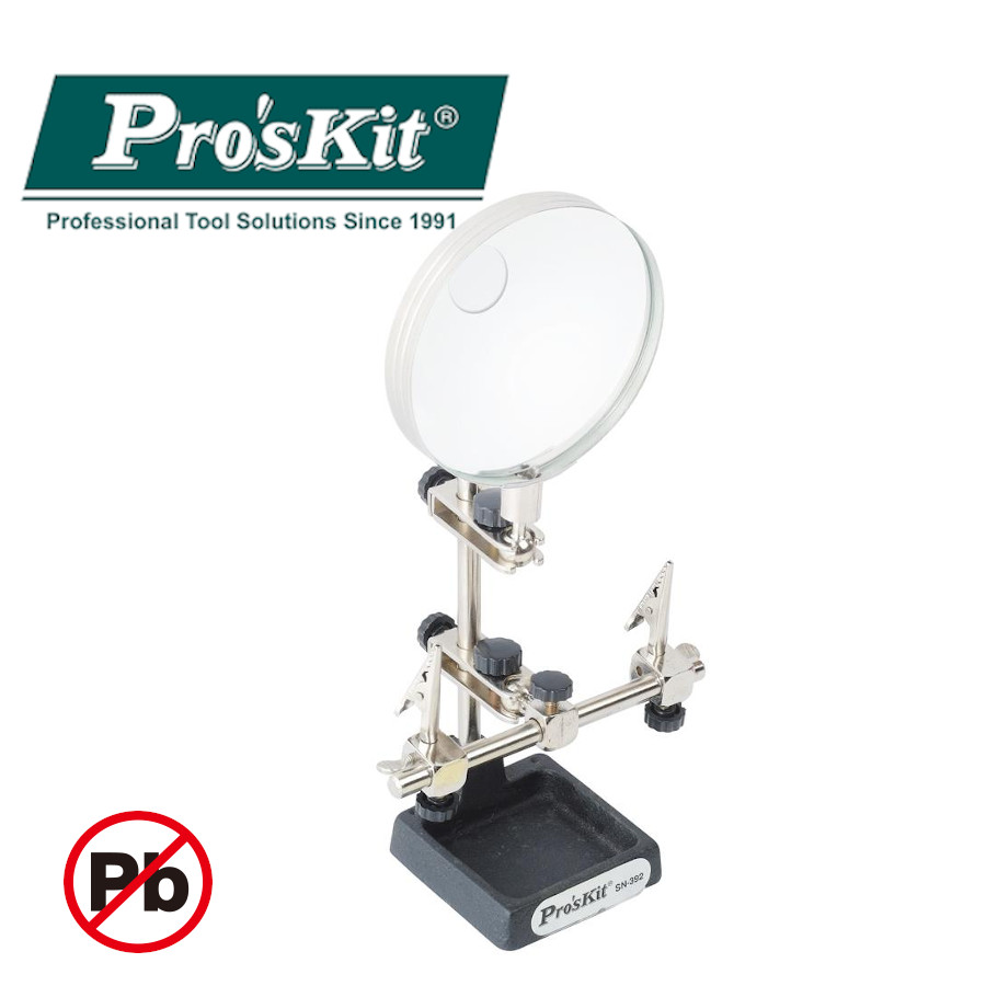 SN-392 Proskit Зажим настольный вспомогательный "третья рука" с лупой