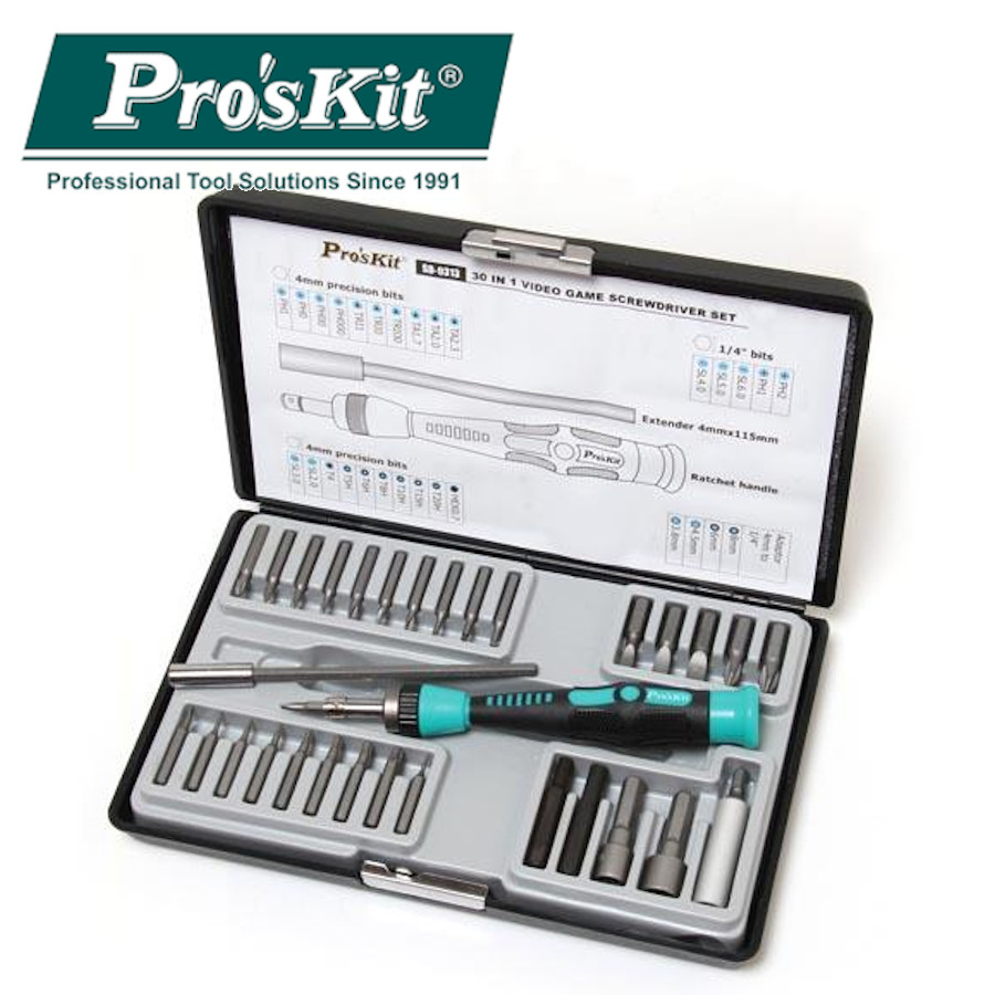 SD-9313 Pro'sKit Набор бит для ремонта игровых приставок (30 предм.)