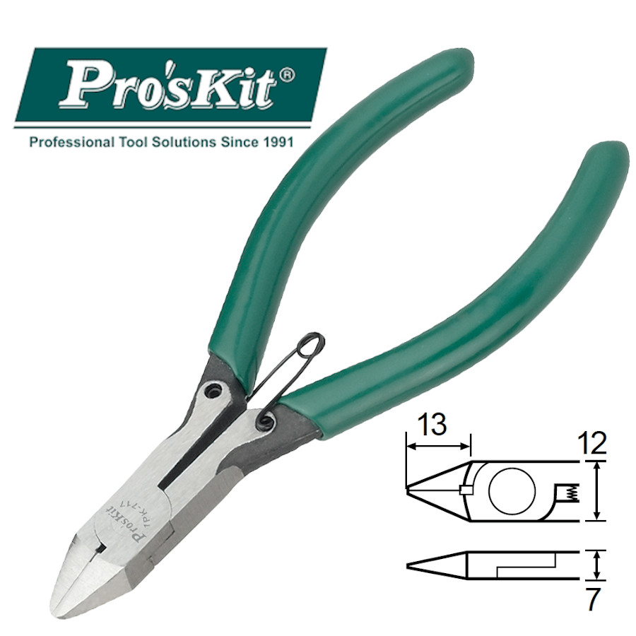 1PK-717 Pro'sKit Кусачки прецизионные прямые (медь до 2мм, 125мм, пружина)