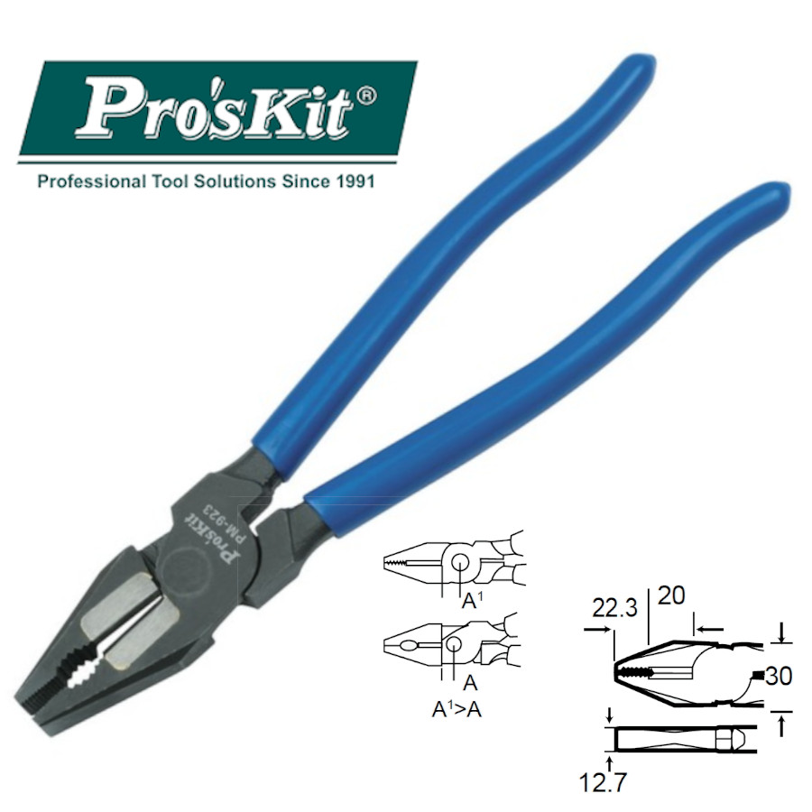 PM-923 Пассатижи усиленные (медь до 5.5мм, 225мм) Pro'sKit