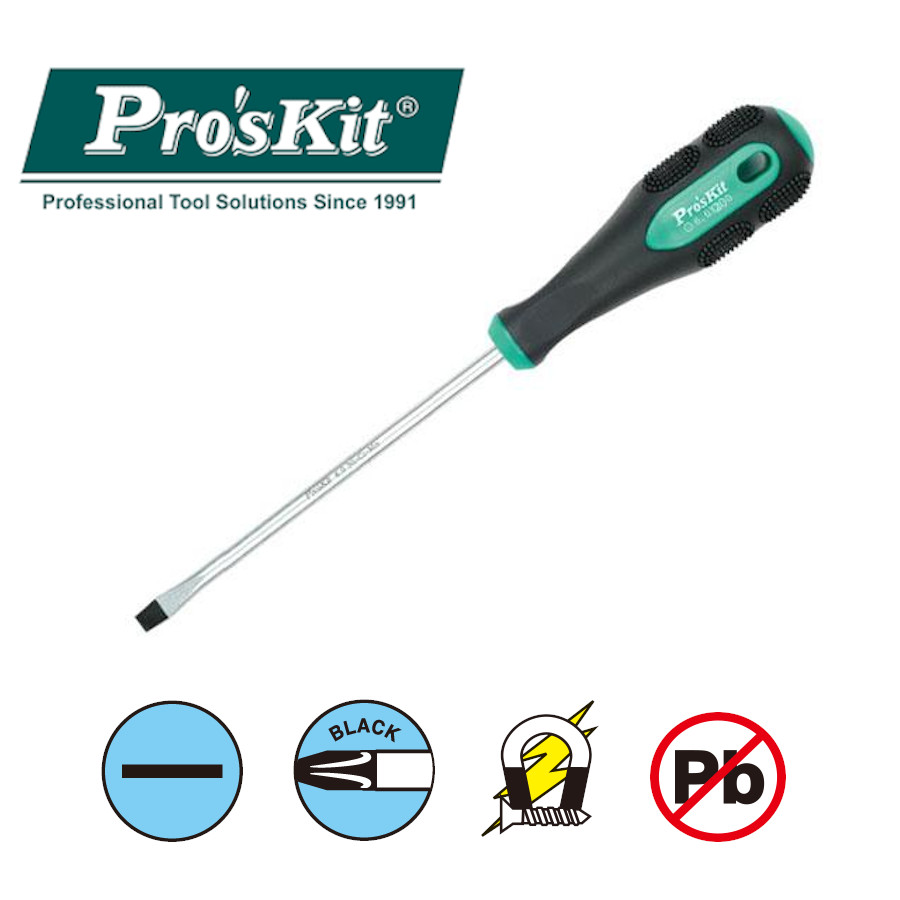 9SD-214A Pro'sKit Отвертка ручная (-6 6x200мм) Pro-Soft