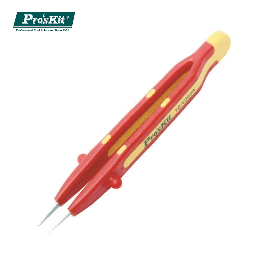 TZ-V302A Pro'sKit Пинцет прямой тонкий изолированный 1000В (134мм)
