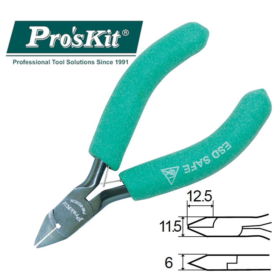 PM-023CN Pro'sKit Кусачки антистатические (медь до 1.6мм, 115мм)