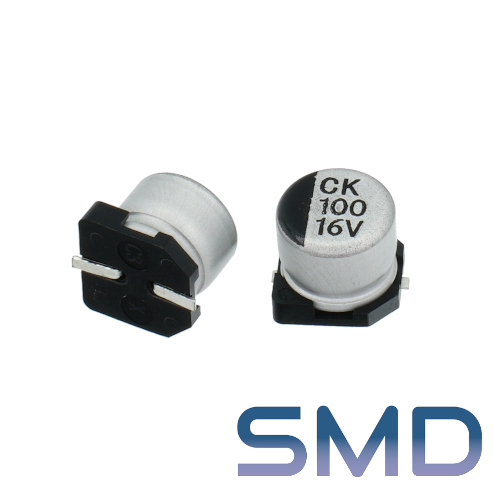 100мкФ 16В (6,3x5,5) SMD-монтаж Конденсатор электролитический