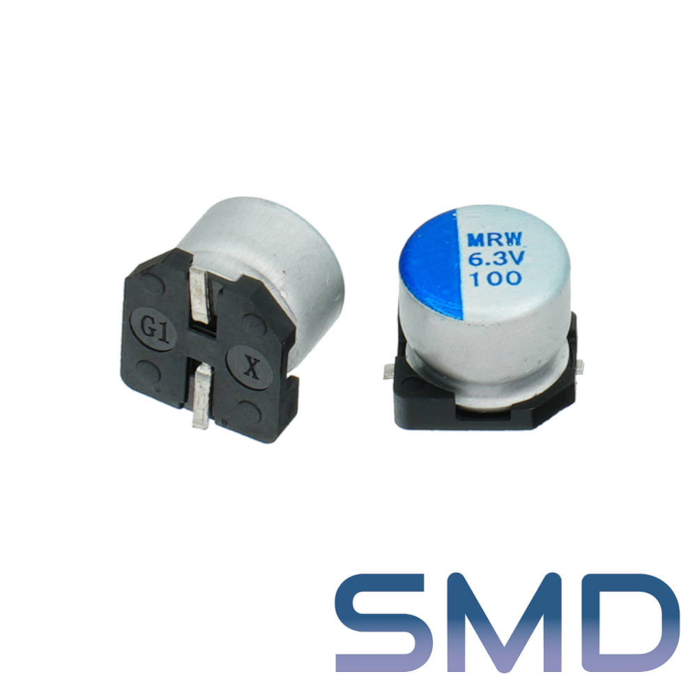 100мкФ 6,3В (6,3x5,5) SMD-монтаж Конденсатор электролитический