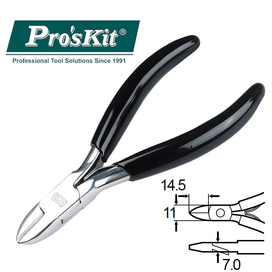 1PK-20 Кусачки прецизионные (медь до 2мм, 110мм, пружина) Pro'sKit