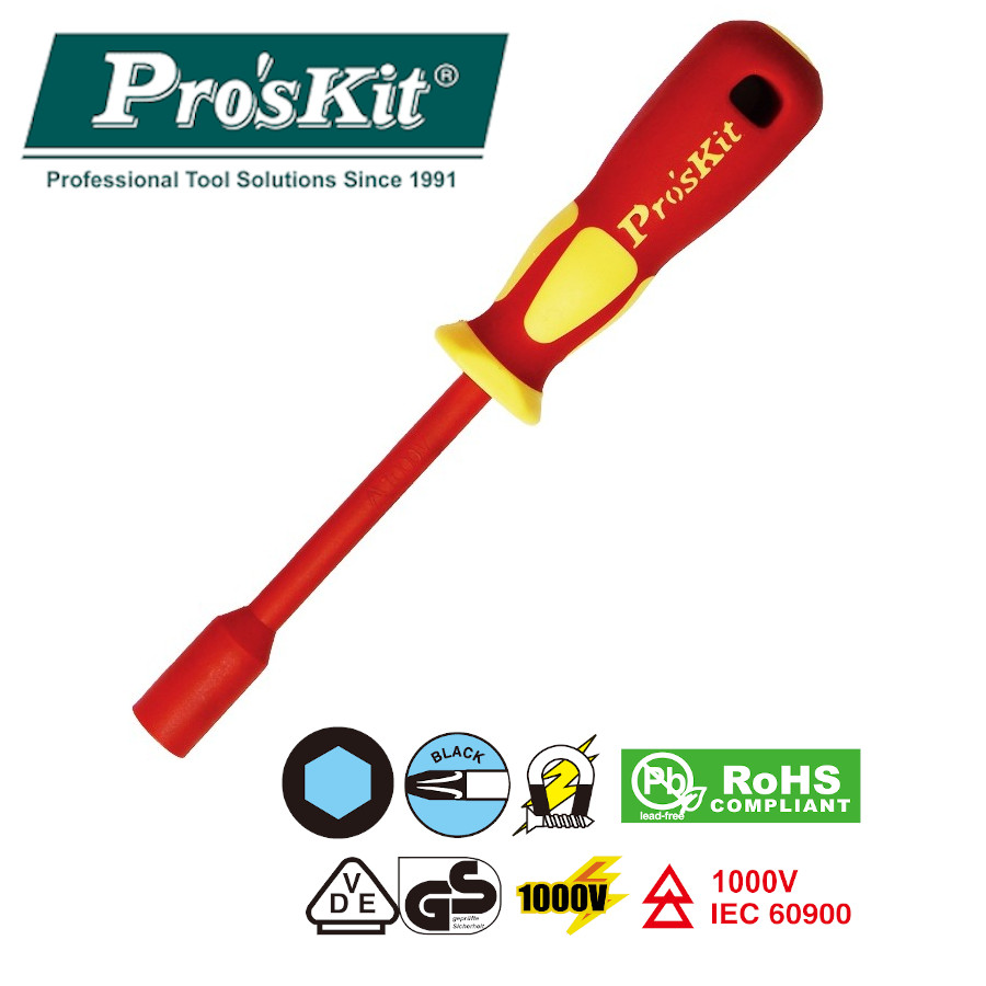 SD-800-M12 Pro'sKit Отвертка торцевая диэлектрическая 1000В (М12х125)