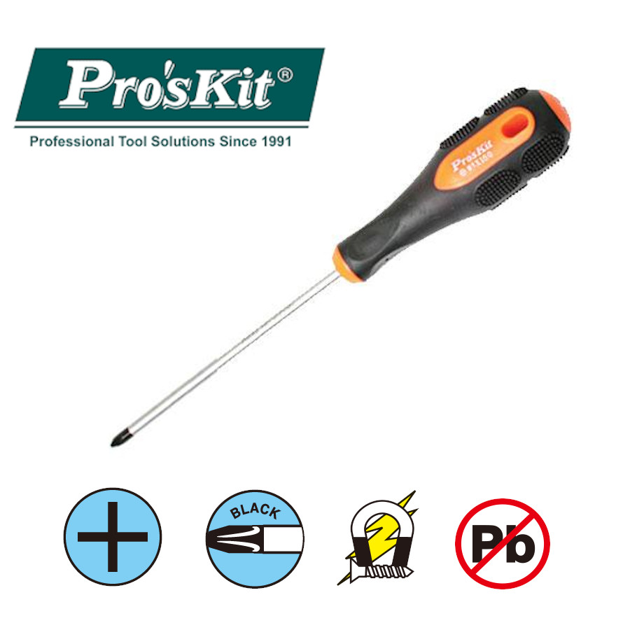 9SD-216B Pro'sKit Отвертка ручная (+#1 5x150мм) Pro-Soft