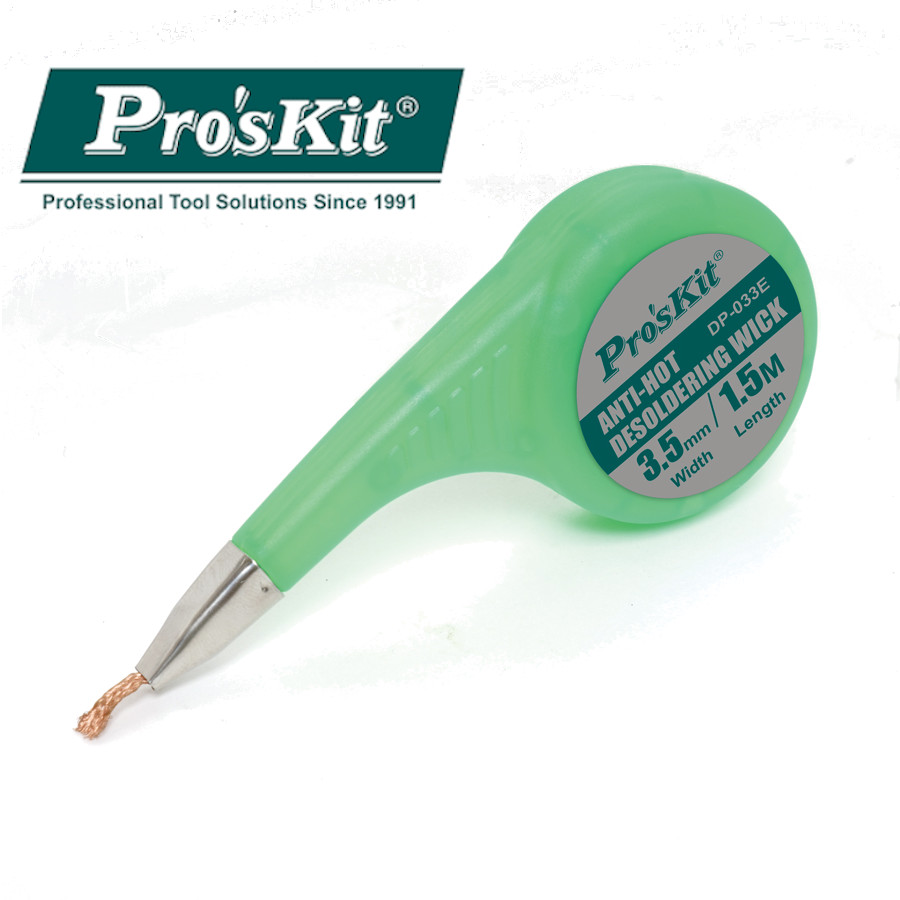 DP-033E Proskit Оплетка медная для выпайки в термостойком корпусе (3.5мм Х 2м)