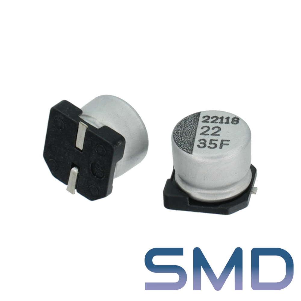 22мкФ 35В (6,3x5,5) SMD-монтаж Конденсатор электролитический