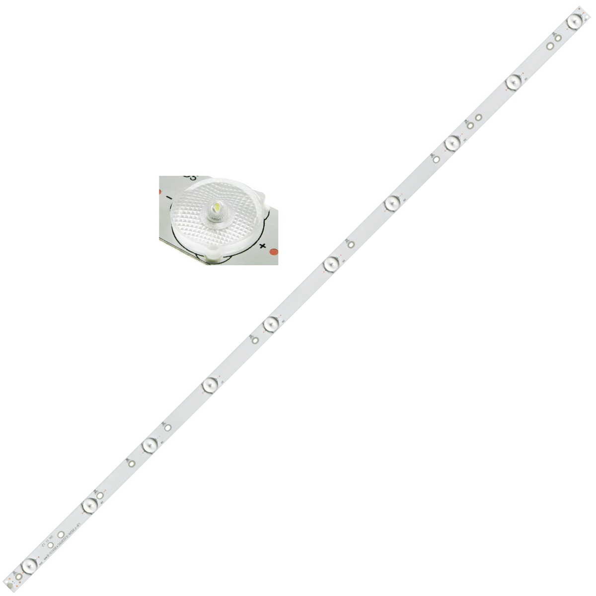 Светодиодная планка для подсветки ЖК панелей LB-F3528-GJD2P5C435X10-B (840 мм 10 линз)