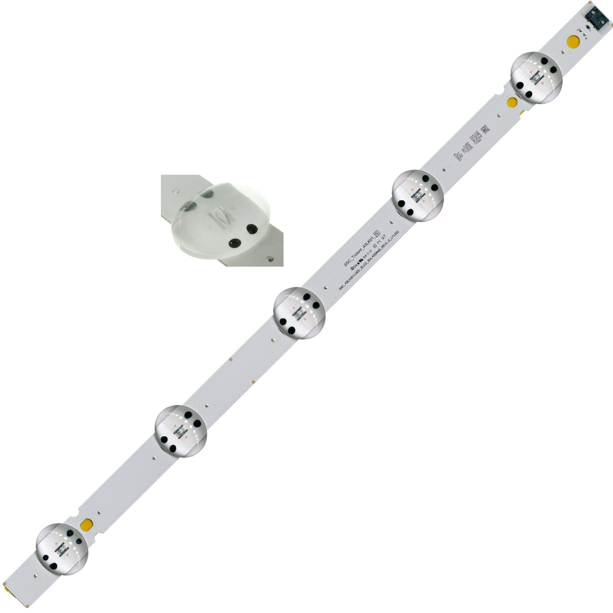 Светодиодная планка для подсветки ЖК панелей SSC_43LK61(LGD)_5LED_SVL430A60_REV1.0 (440 мм 5 линз)