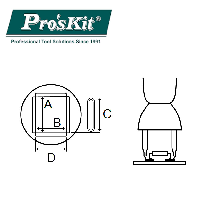9SS-900-L Pro'sKit Насадка PLCC (18,2х18,5мм) для паяльной станции SS-989B