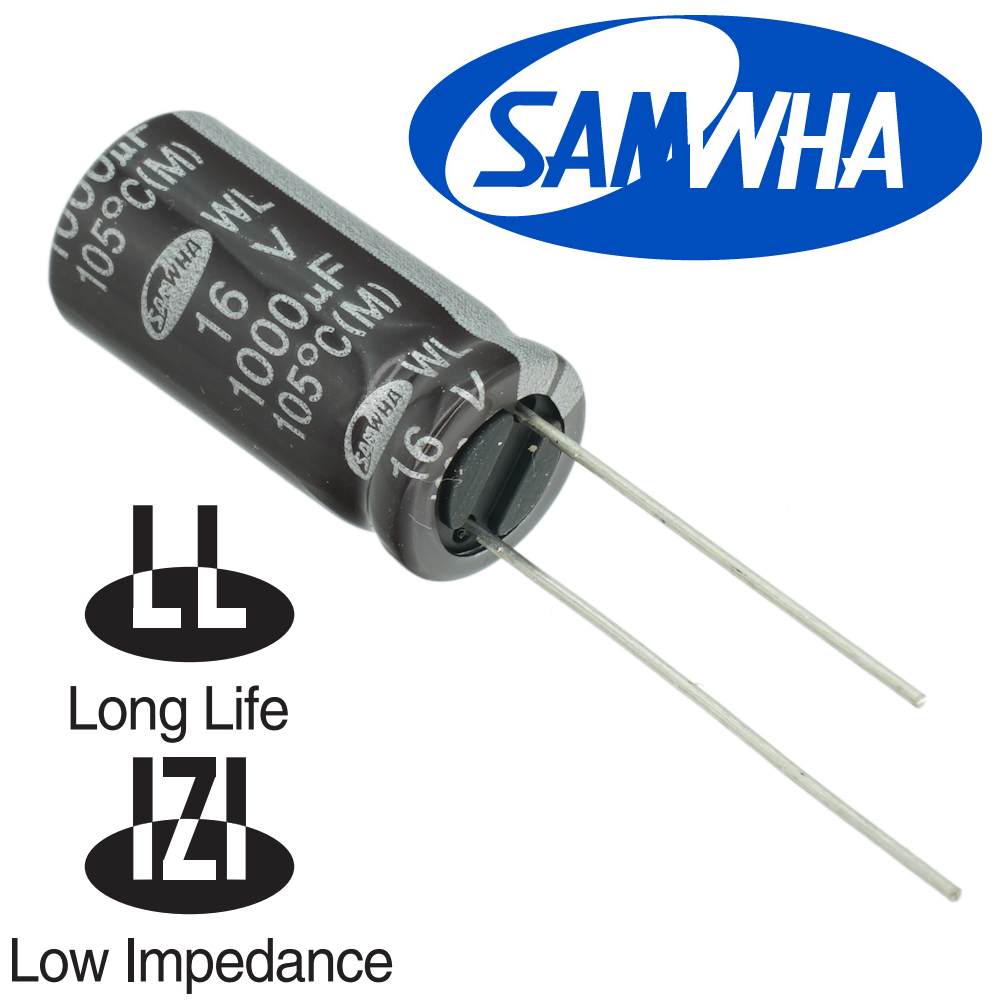 1000мкФ 16В (10x20) WL (5000ч.) (low imp.) Конденсатор электролитический