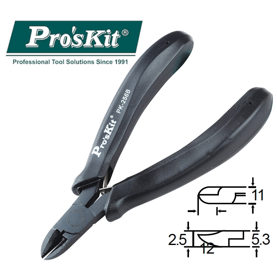 1PK-256B Pro'sKit Кусачки прямые (медь до 1.6мм, 120мм, пружина)