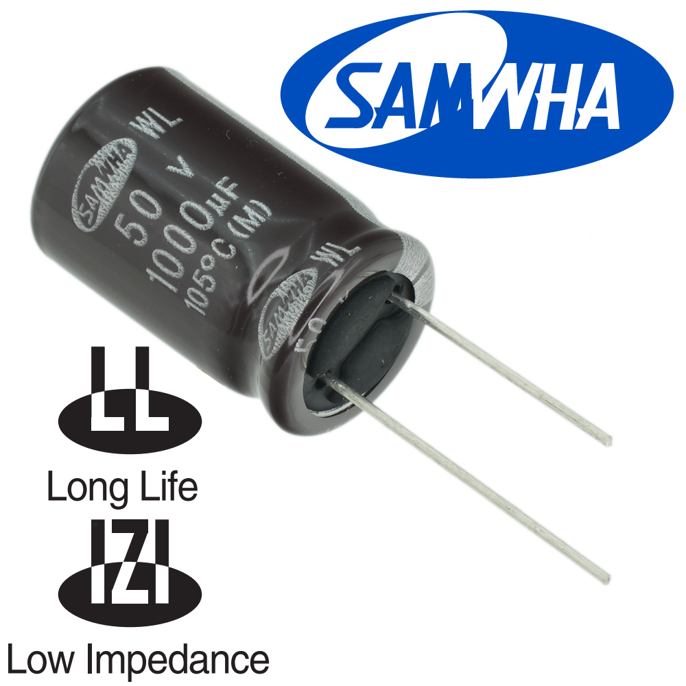 1000мкФ 50В (16х25) WL (5000ч.) (low imp.) Конденсатор электролитический