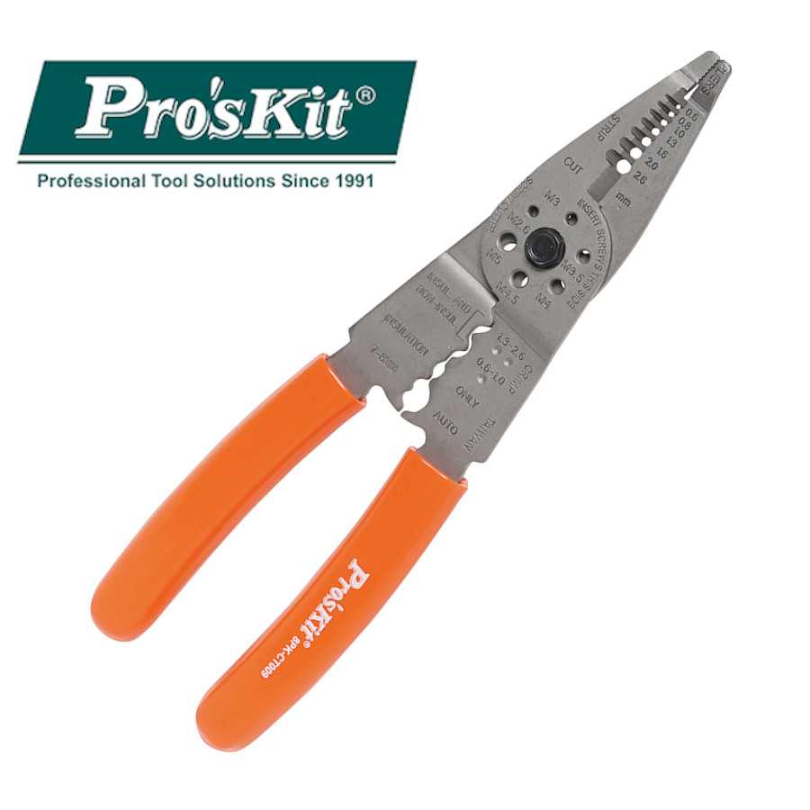 8PK-CT009 Pro'sKit Клещи для зачистки, обжима и резки проводов