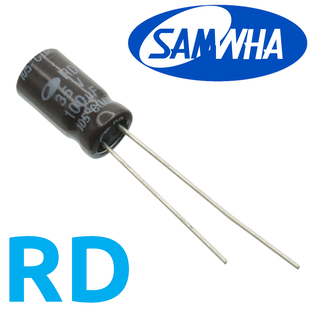 100мкФ 35В (6,3x11) RD-105C Конденсатор электролитический