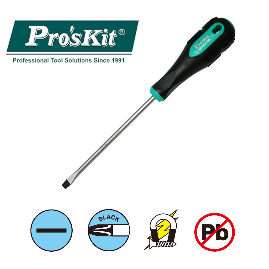 9SD-213A Pro'sKit Отвертка ручная (-6 6x150мм) Pro-Soft