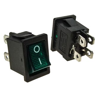 MIRS-201(A) on-off (KCD1-201N-4-C3 G/4P SWR-45 )зеленый