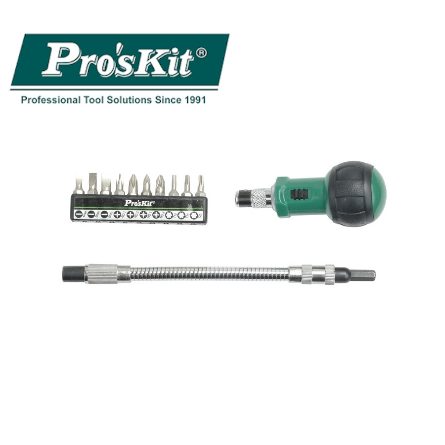 1PK-201 Отвертка с гибким удлинителем (10 насадок) Pro'sKit