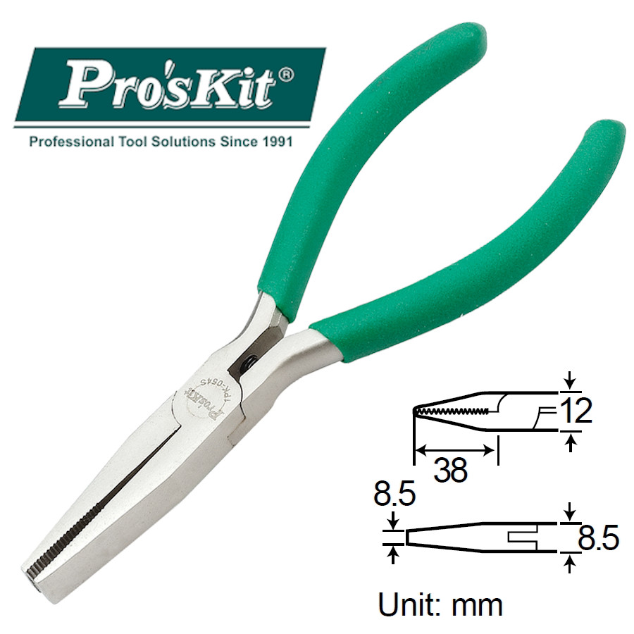1PK-054S Pro'sKit Длинногубцы (135мм, пружина) Pro'sKit