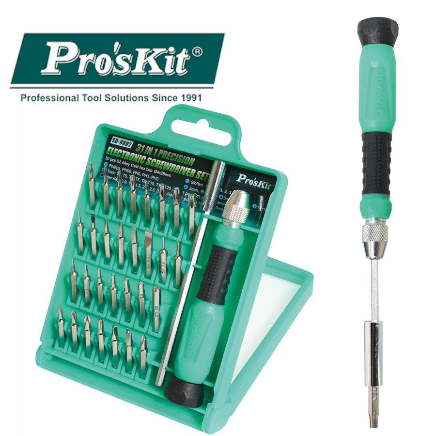 SD-9802 Pro'sKit Отвертка со сменными битами прецизионная (30 бит)