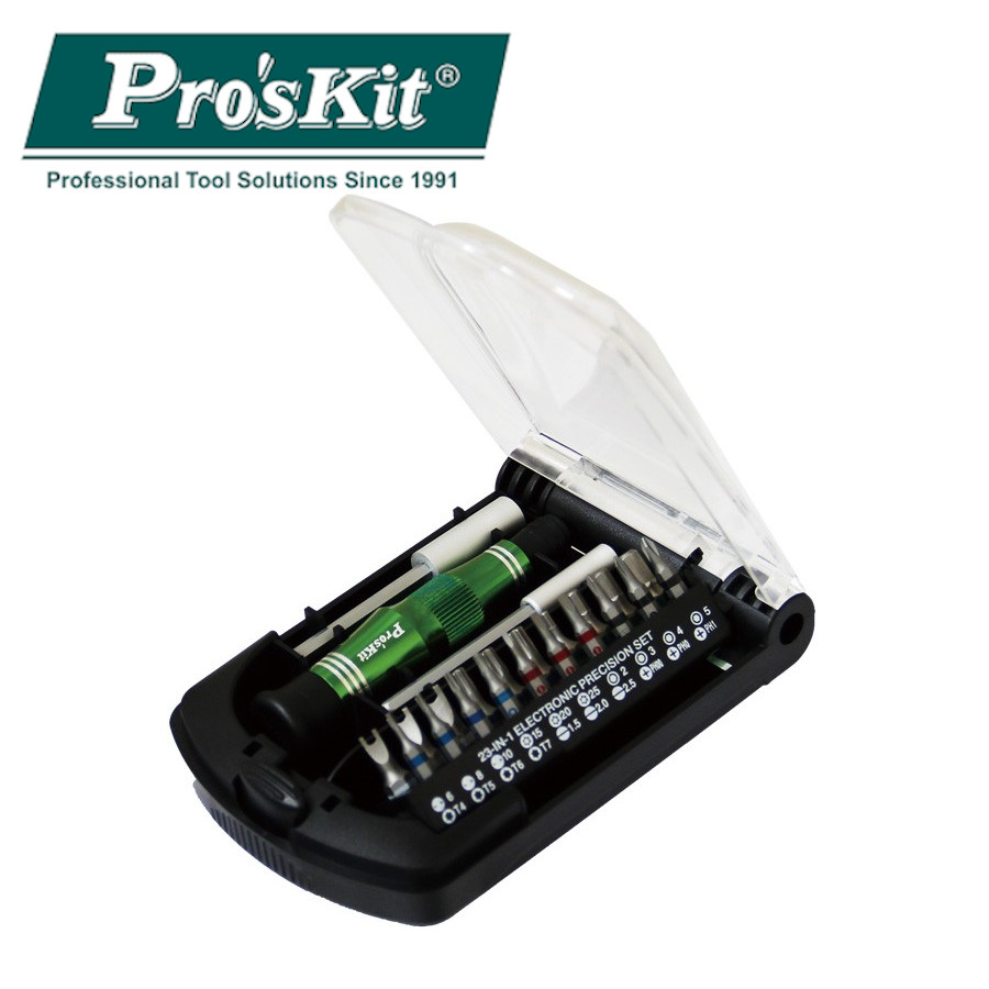 SD-9316 Отвертка прецизионная со сменными битами (21шт., 2 удлинителя) Pro'sKit