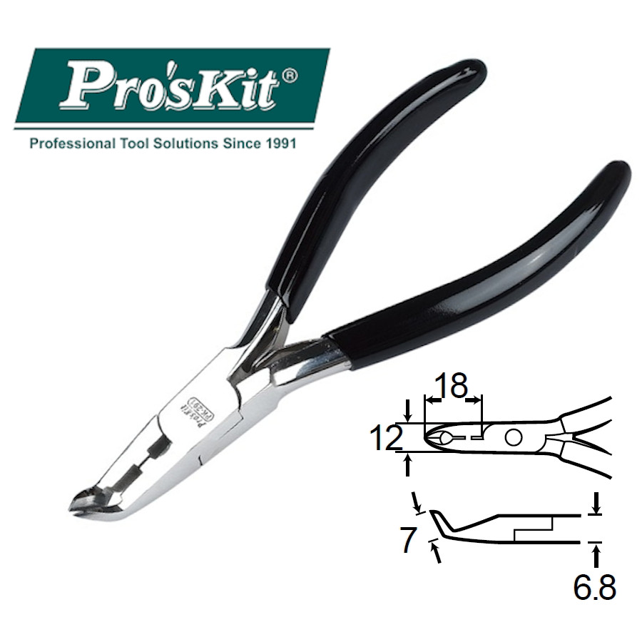 1PK-291 Pro'sKit Кусачки изогнутые (125мм, пружина)