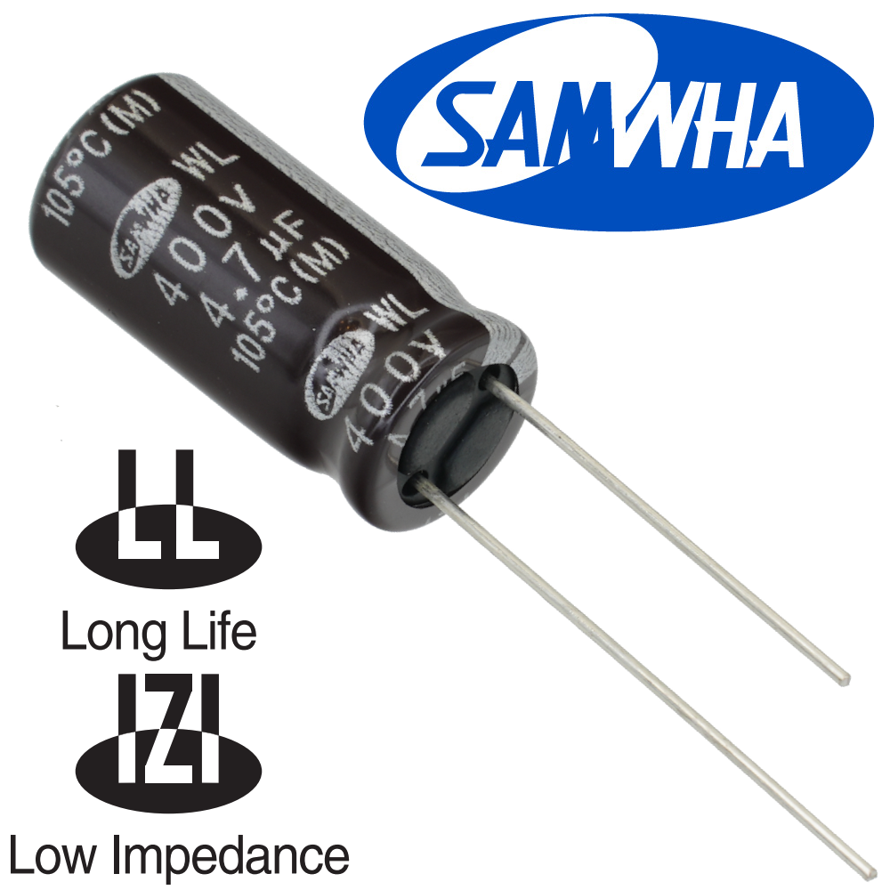4,7мкФ 400В (10x20) WL (2000ч.) (low imp.) Конденсатор электролитический