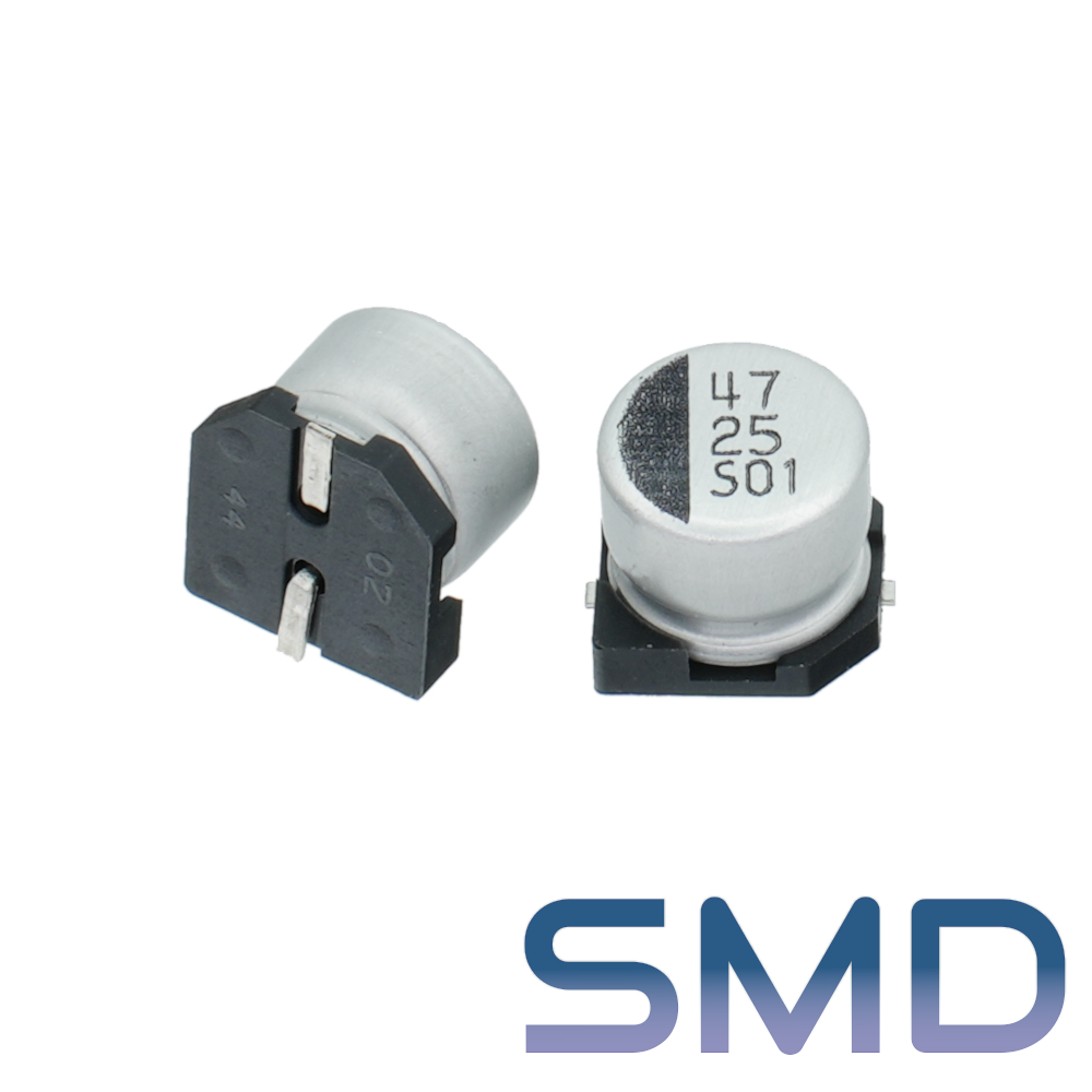47мкФ 25В (6,3x5,5) SMD-монтаж Конденсатор электролитический