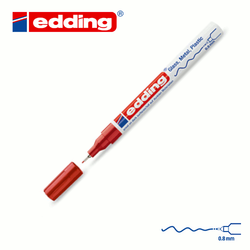 EDDING 780 Маркер стекло, металл, пластик d=0,8мм (красный)
