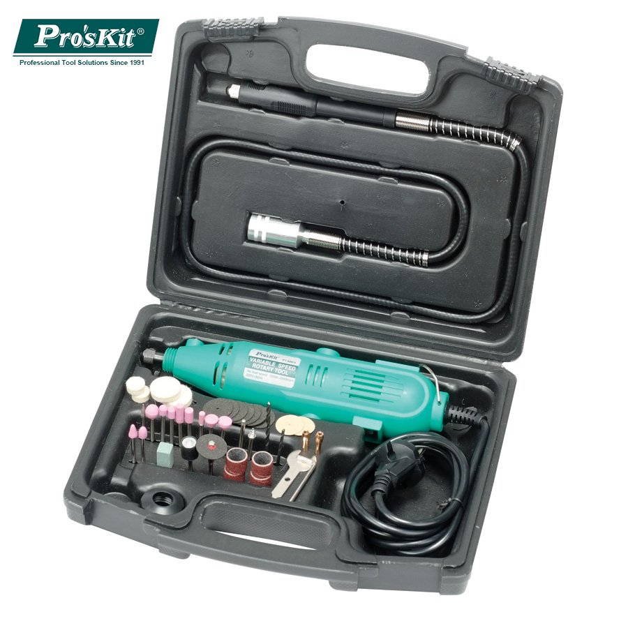 PT-5501I Pro'sKit Дрель ручная мини в комплекте с насадками (220В)