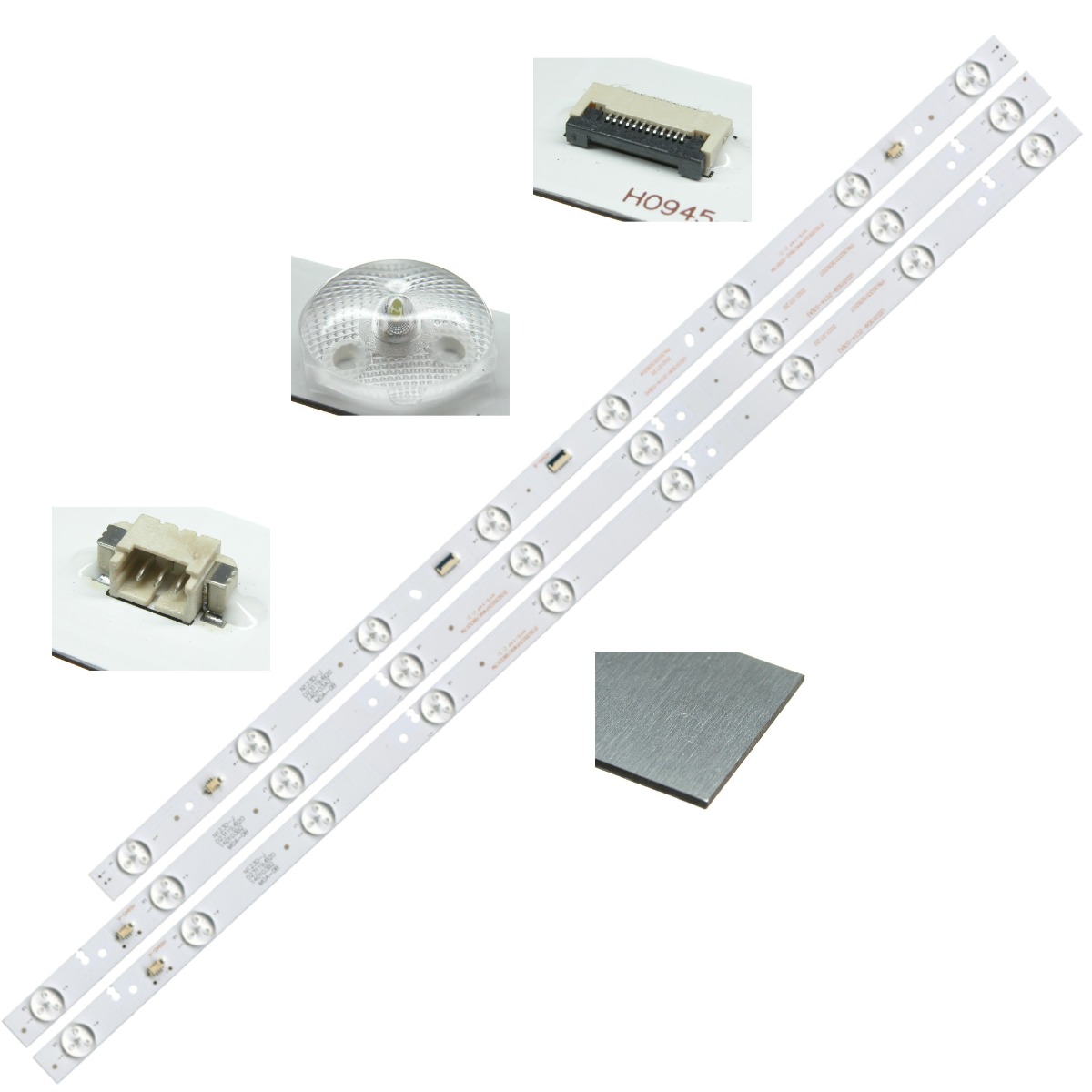 Светодиодная планка для подсветки ЖК панелей LED315D8/LED315D9 (комплект 2 планки по 632 мм 9 линз и