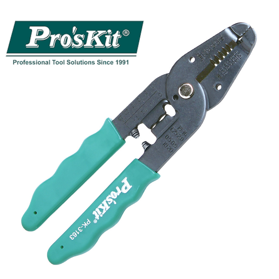 8PK-3163 Pro'sKit Клещи для резки/зачистки/обжима проводов и клемм "7 в 1"