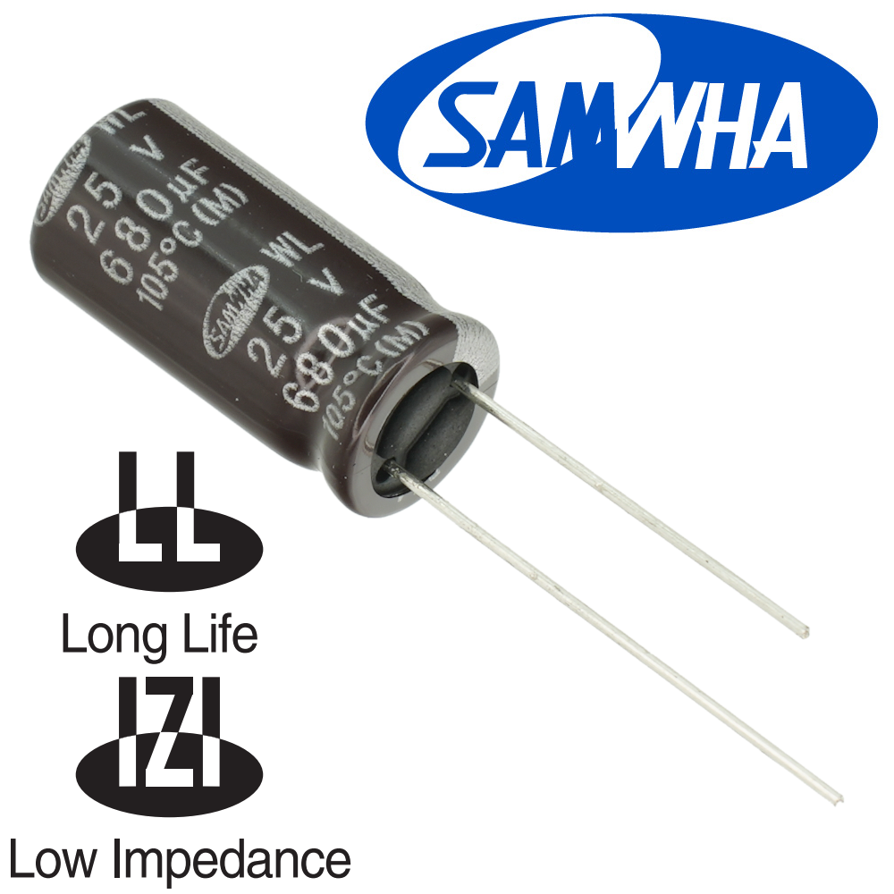 680мкФ 25В (10x25) WL (5000ч.) (low imp.) Конденсатор электролитический