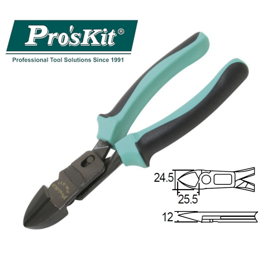 PM-937 Pro'sKit Кусачки прямые усиленные (сталь до 2мм, 177мм)